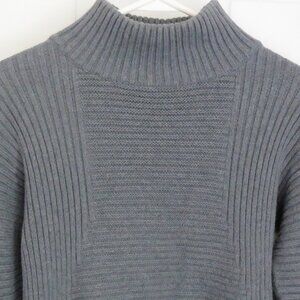 Anthropologie Akini Charcoal Gray Ribbed Knit Mockneck Long Sleeve Sweater Sz M